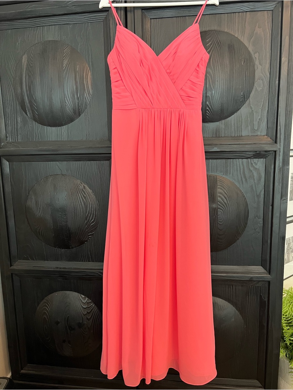 Bill Levkoff Coral Spaghetti Strap Maxi Dress